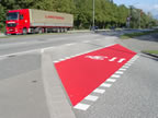 Radwegmarkierung inFreiburg, Mooswaldallee