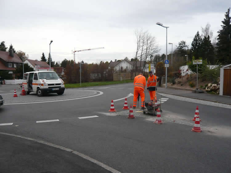 Einbau am Kreisverkehr