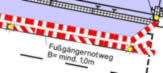 Plan für Fußgängernotweg